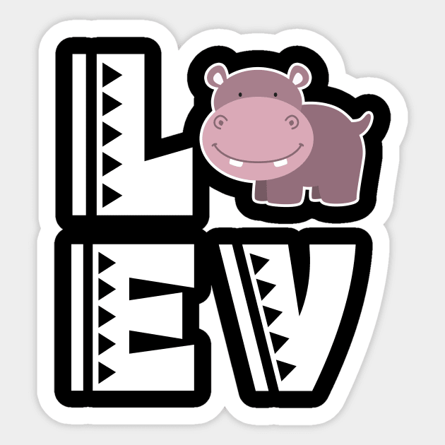 Cute love hippo t shirt funny hippo lover gifts for kids Sticker by franzaled